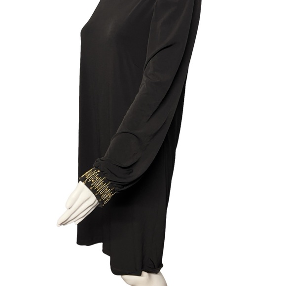 Maggie L. NWT's - Womens Beaded Black Midi Dress - Sz. 14 - Picture 3 of 8